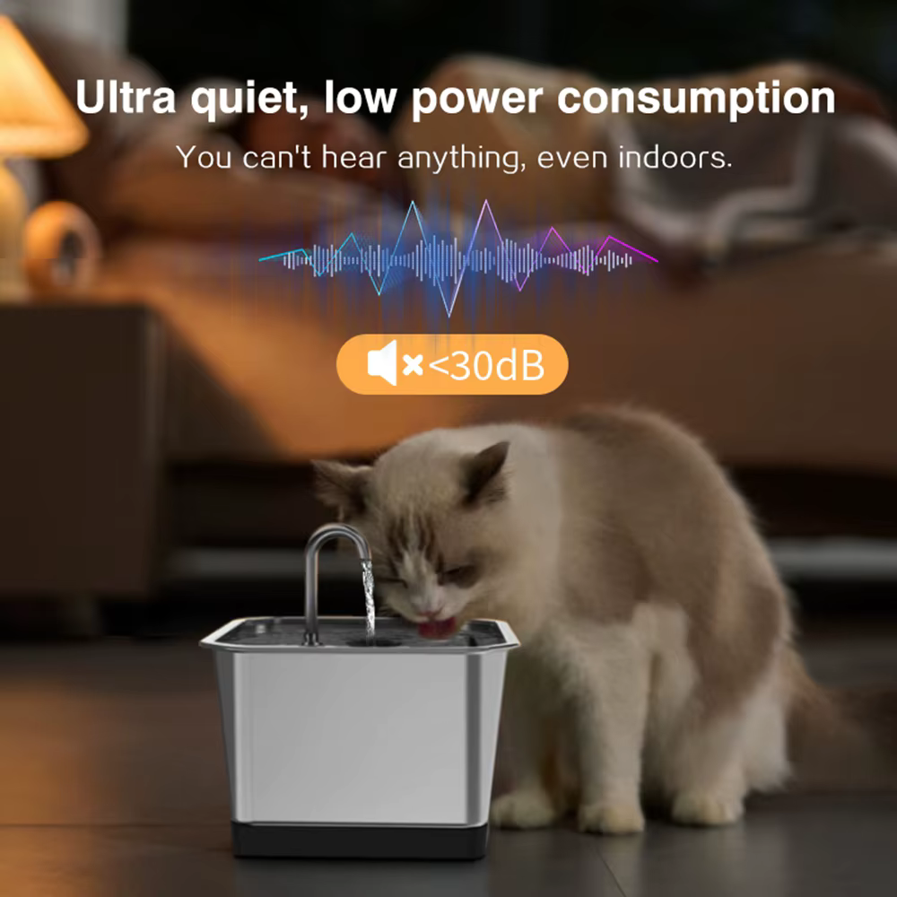 Stainless Steel Cat Water Fountain, 134oz/4L Automatic Pet Water Fountain With Ultra-Quiet Pump for Cats Dogs, Multiple Pets — image 5