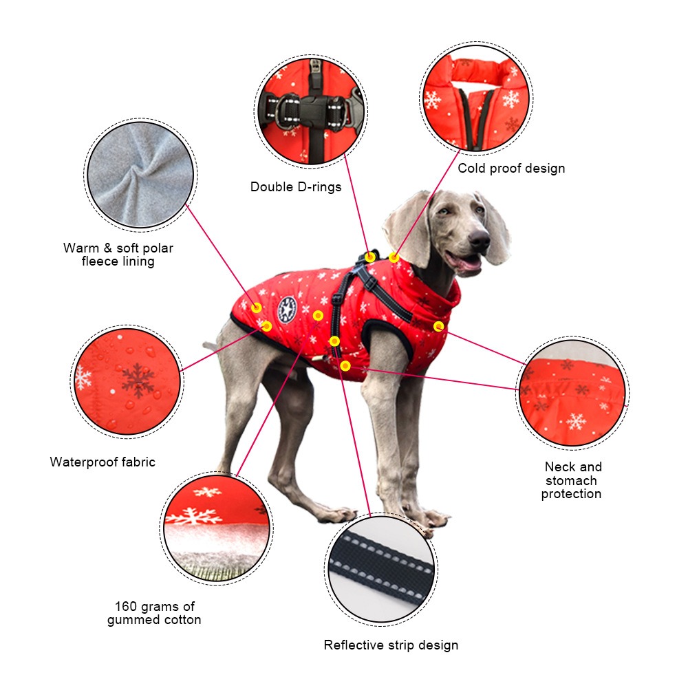 Autumn And Winter New Pet Clothes Christmas Big Dog Clothes Thickened Warm Dog Cotton Clothes Pet Clothing — image 2