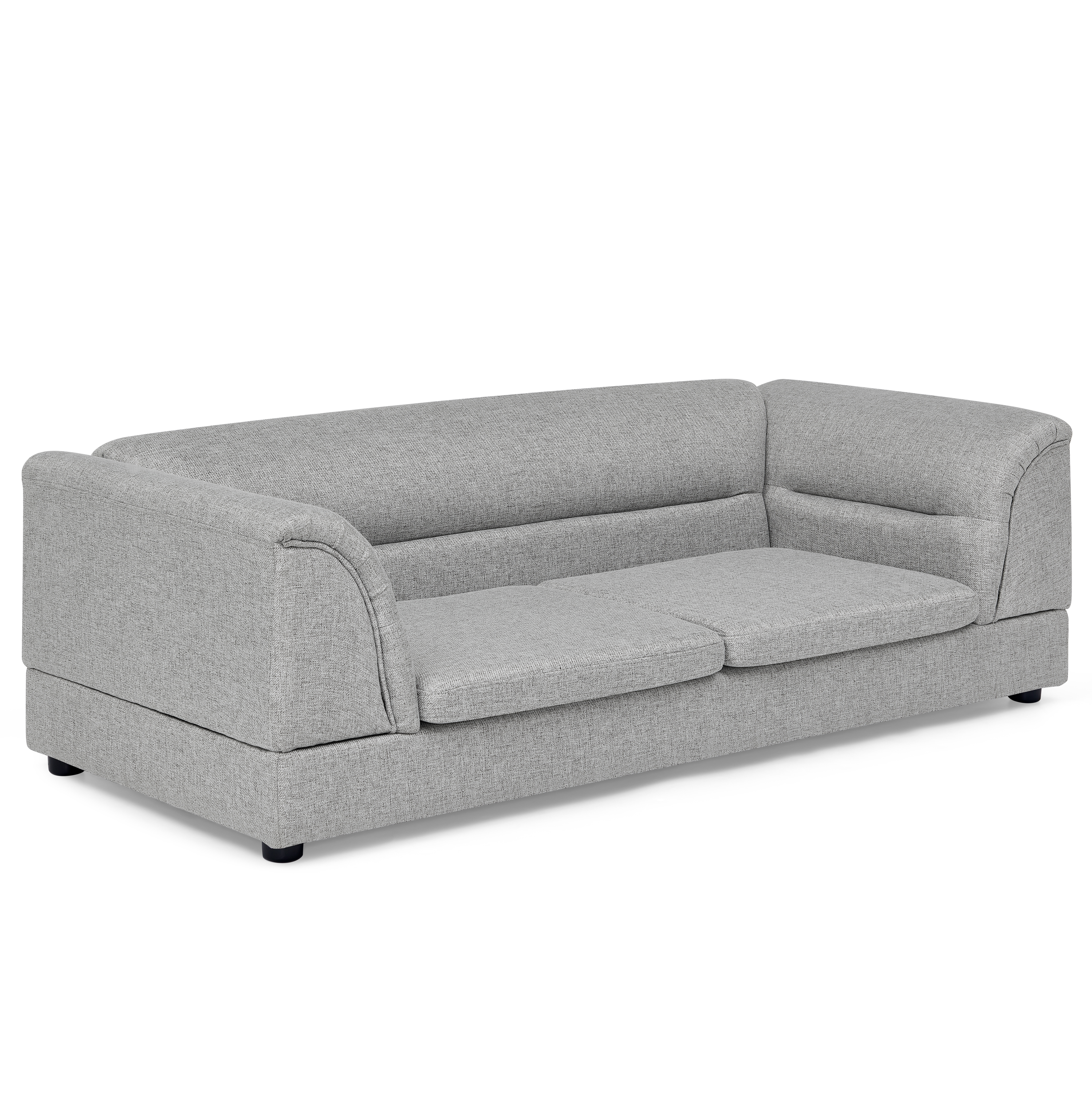 Silla de Comodidad para Mascotas Grande, Sofá Rectangular con Brazo Curvo en Tela de Lino para Perros Grandes - GRIS CLARO X — imagen 7