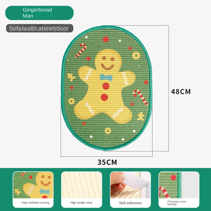 Gato de Navidad y Halloween con Árbol de Pascua Cartoñizo Tablero de Rasguño Duradero Fijo para Pared Sisal Rasgador para Gatos — imagen 9