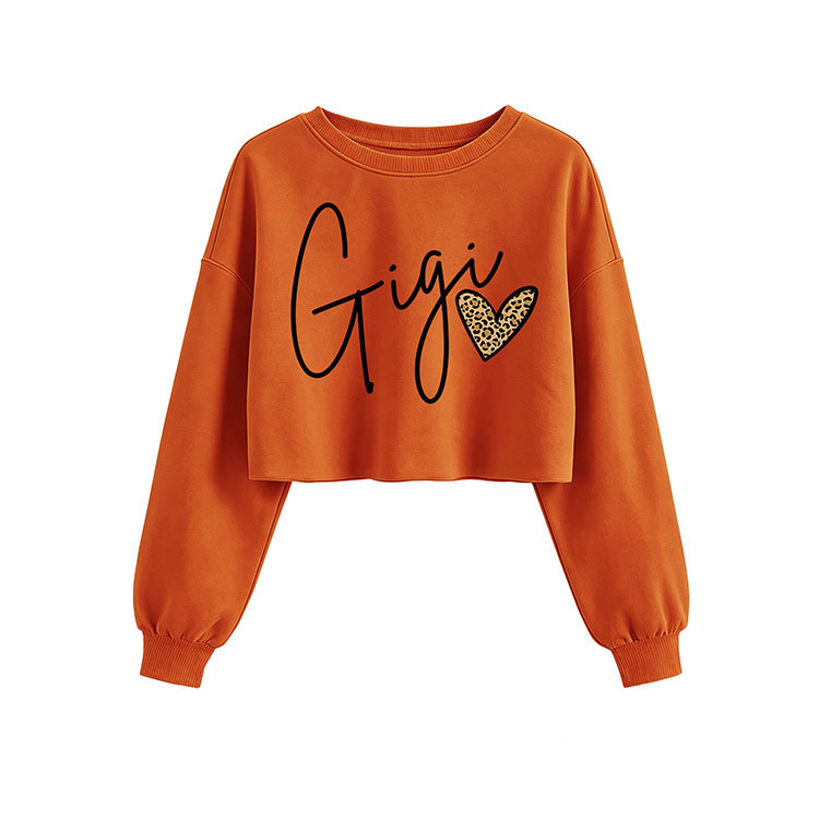 Leopard print heart-shaped crop top hoodie — image 3