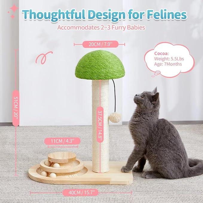 Ropa de Sisal para Setas 2 en 1 Bola Interactiva de Madera Juego de Pared de Rasguñado para Gatos — imagen 9