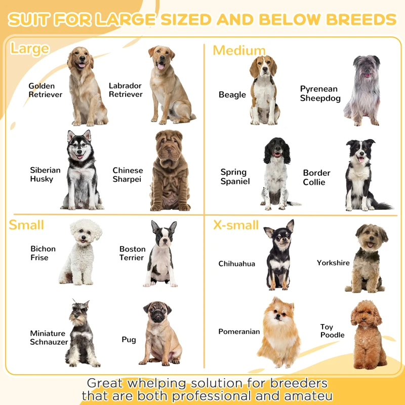 Whelping Box For Puppies With Pee Pad, Pig Rail, Adjustable Door For Small, Medium & Large Breed Dogs Birth — imagen 2