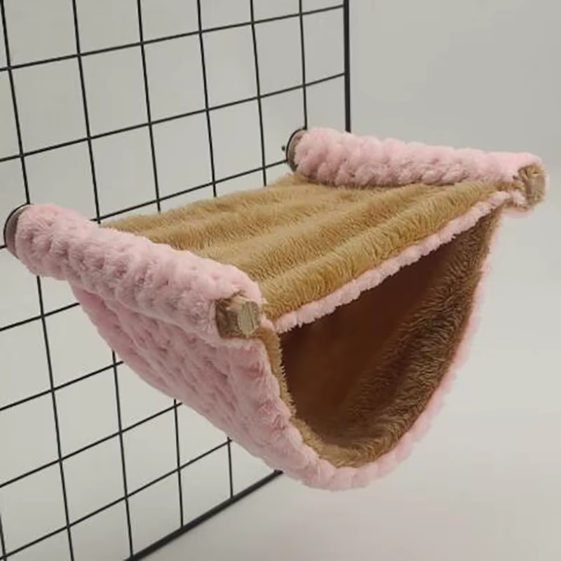 Hammaca para Pequeños Animales doblemente gruesa con Plumas de Algodón Caliente para Hámster Casa Nido Bolsa de Sueño Árbol Suspendido Camas para Hámsters y Mascotas — imagen 2