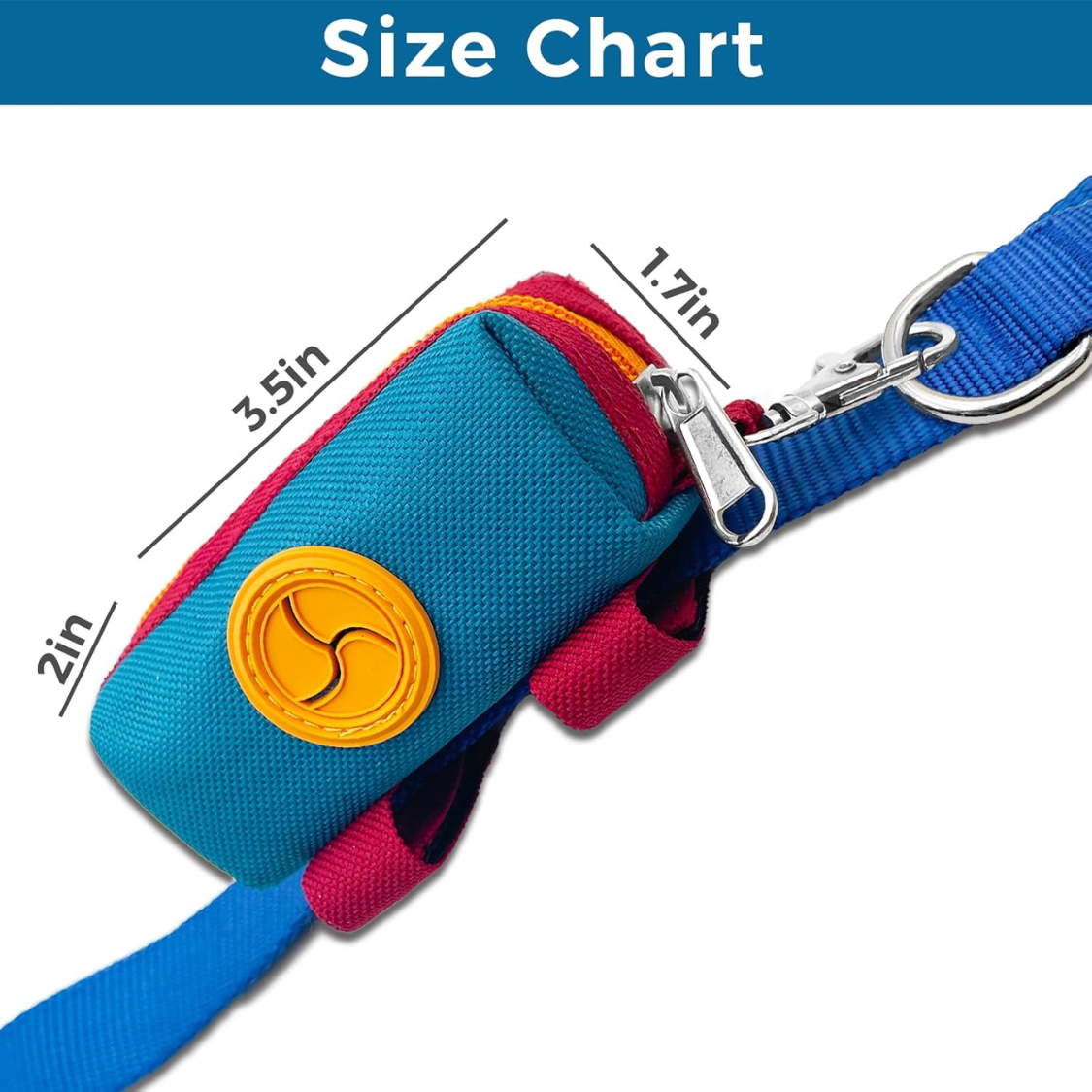 Portador de Bolsas para Excrementos Caninos con Cierre Zipper y Corchete Metálico, Pouch de Almacenamiento con Velcro y Cinturón para Caminatas Diarias — imagen 3