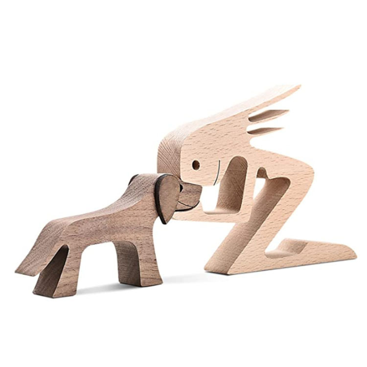 Escultura de Madera para Decoración de Hogar con Perro y Dueño - Regalo de Navidad para Amantes de los Animales — imagen 37