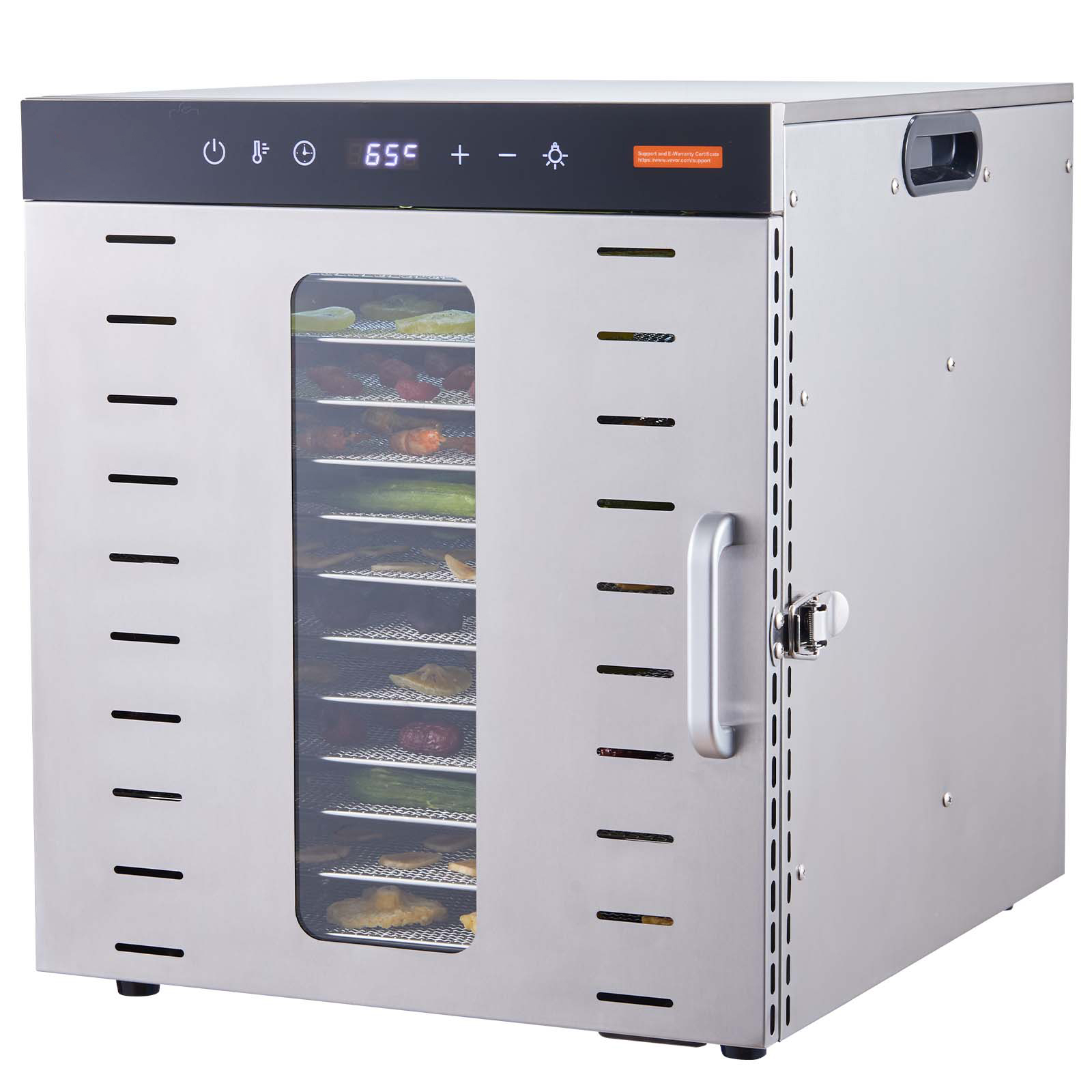 VEVOR Food Dehydrator Machine, 10 Stainless Steel Trays, 1000W Electric Food Dryer With Digital Adjustable Timer & Temperature For Jerky, Herb, Meat, Beef, Fruit, Dog Treats And Vegetables — image 9