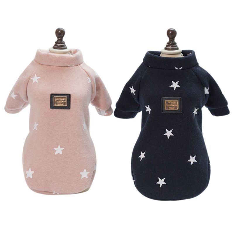 Warm Pet Dogs Hoodies Pentagram Five Stars Pattern Puppy Clothes Cute Autumn and Winter Dog Accessories — image 2