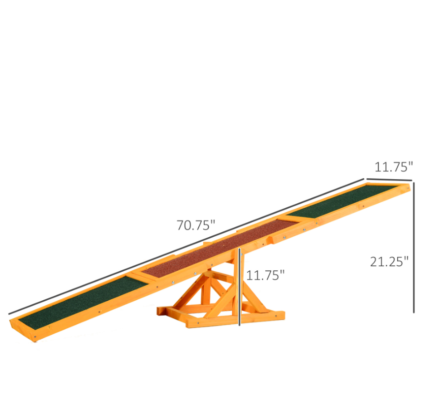 Plataforma de equilibrio en madera para perros, equipo de entrenamiento y ejercicio, resistente al tiempo, 71L, natural — imagen 2