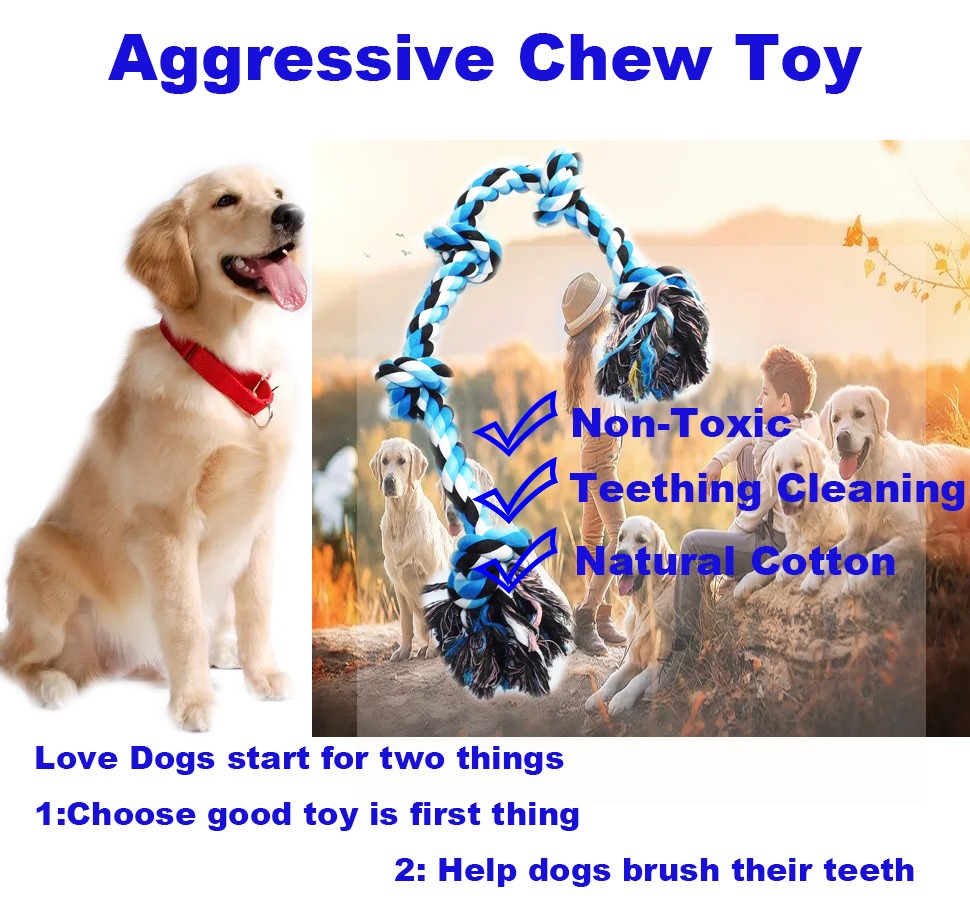 Giant Dog Rope Toy for Extra Large Dogs-Indestructible Dog Toy for Aggressive Chewers and Large Breeds 90CM Long 5 Knot — image 3