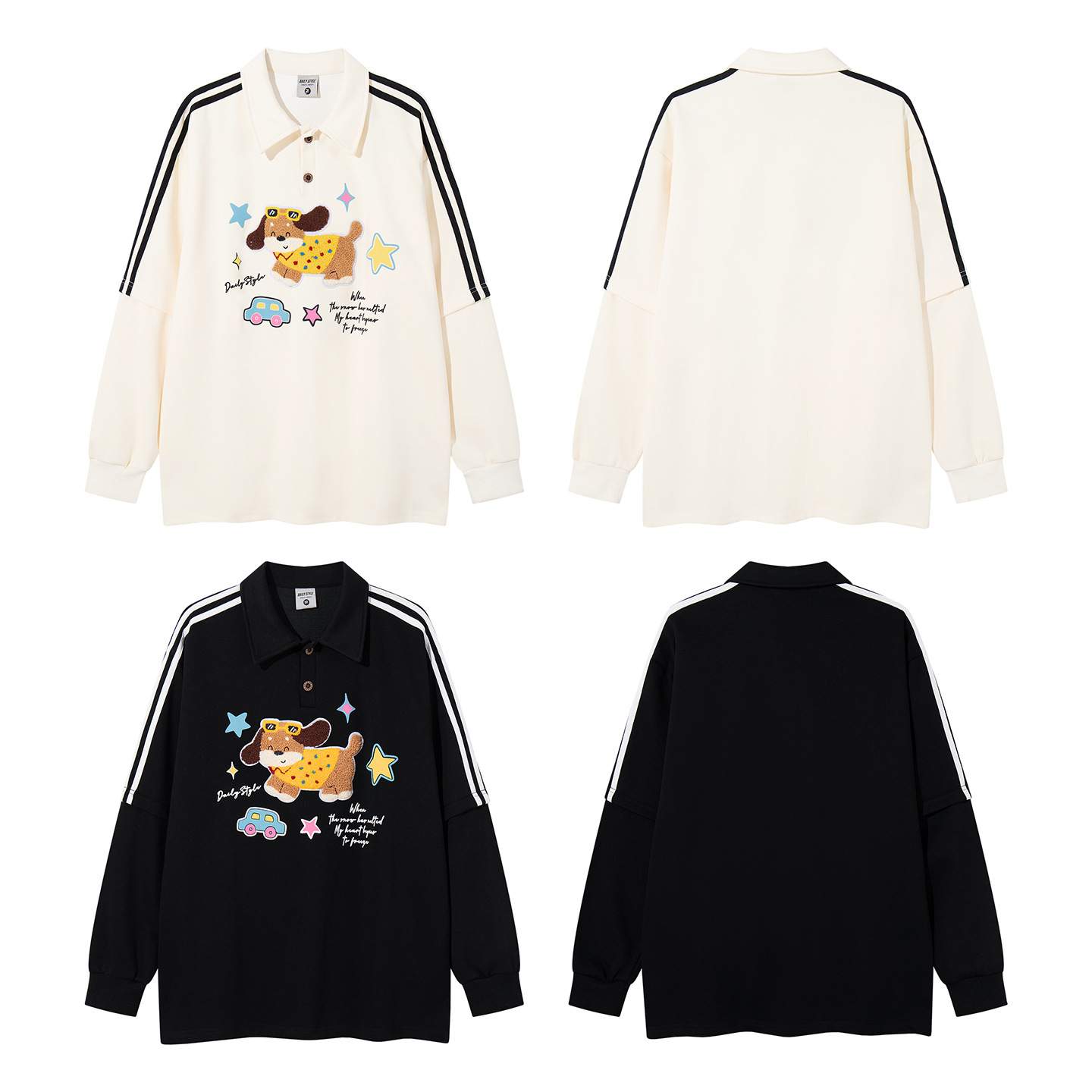 Plush color blocked puppy hoodie — image 6