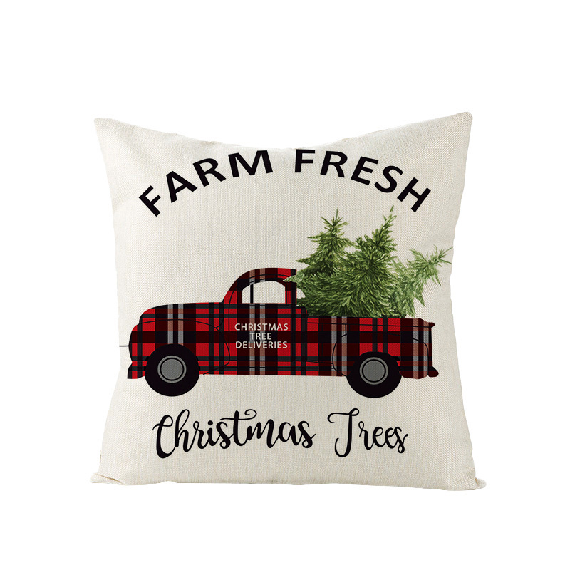 Christmas Pillow with Red Letter Elk Printed Cushion Cover and Linen Pillow Cover — image 14