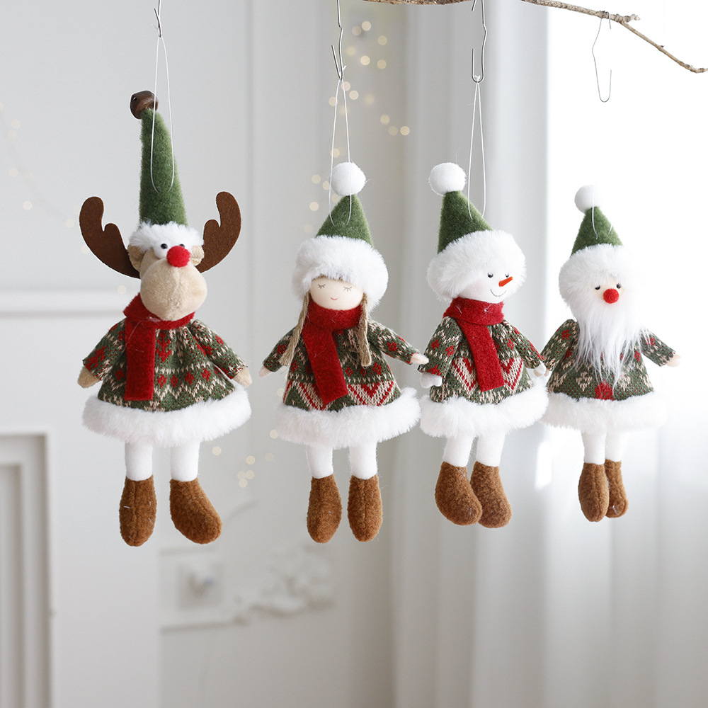 Christmas Decoration Fabric Doll Small Doll Pendant Plush Elk Santa Claus Snowman Christmas Tree Decoration — image 2