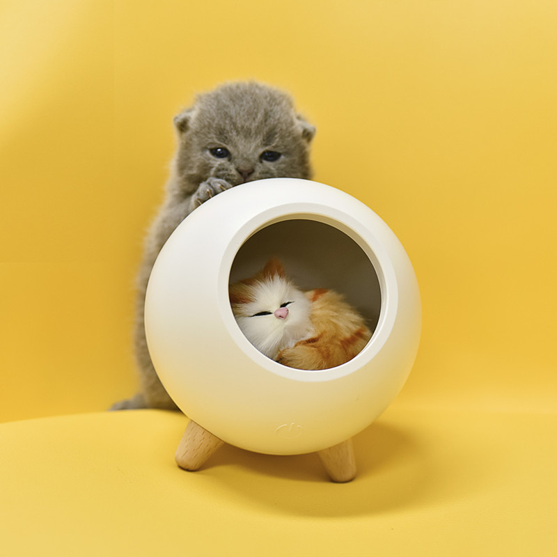 Creative Cute Little Cute Cat House Night Light Cute Kitten Bedside With Sleeping Light USB Charging Touch Atmosphere Light — imagen 3