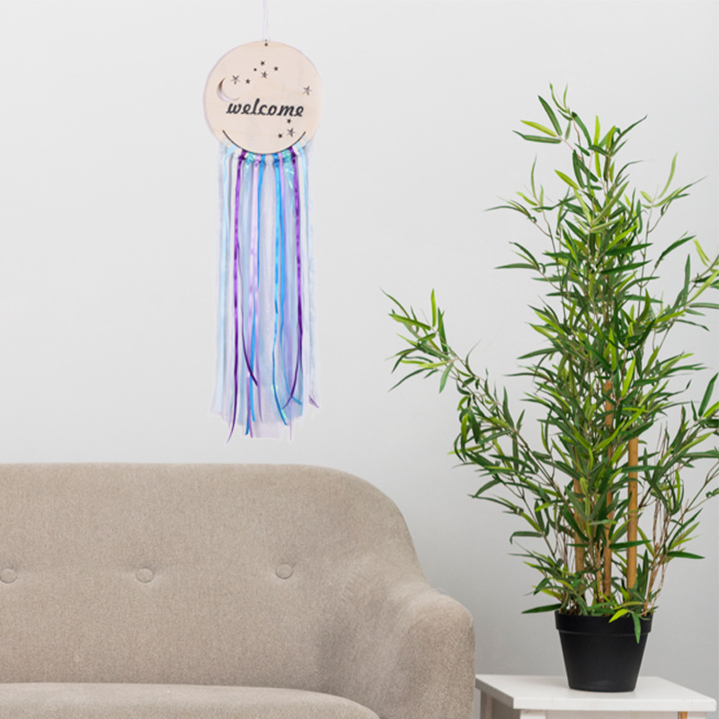 Home Decor Wood Plank Mermaid Blue Dream Catcher Room Decor Wall Hanging Wall Decoration — image 1
