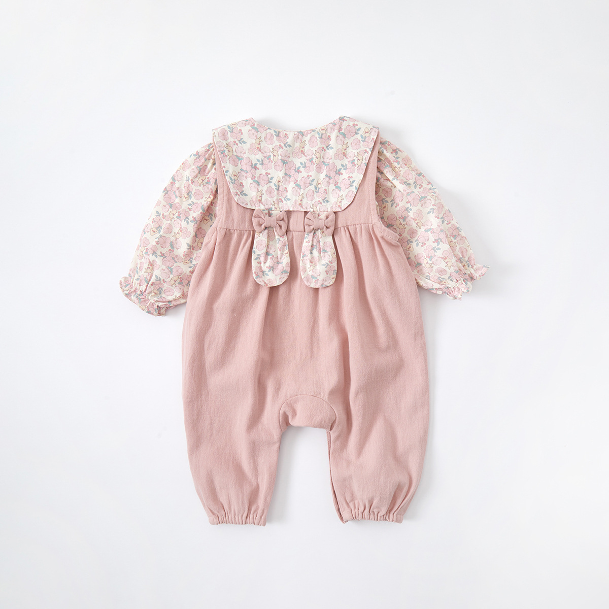 Cute Rabbit Onesie Set for Baby Girls Rabbit Ears Shirt and Bodysuit Two-Piece Outfit — image 5