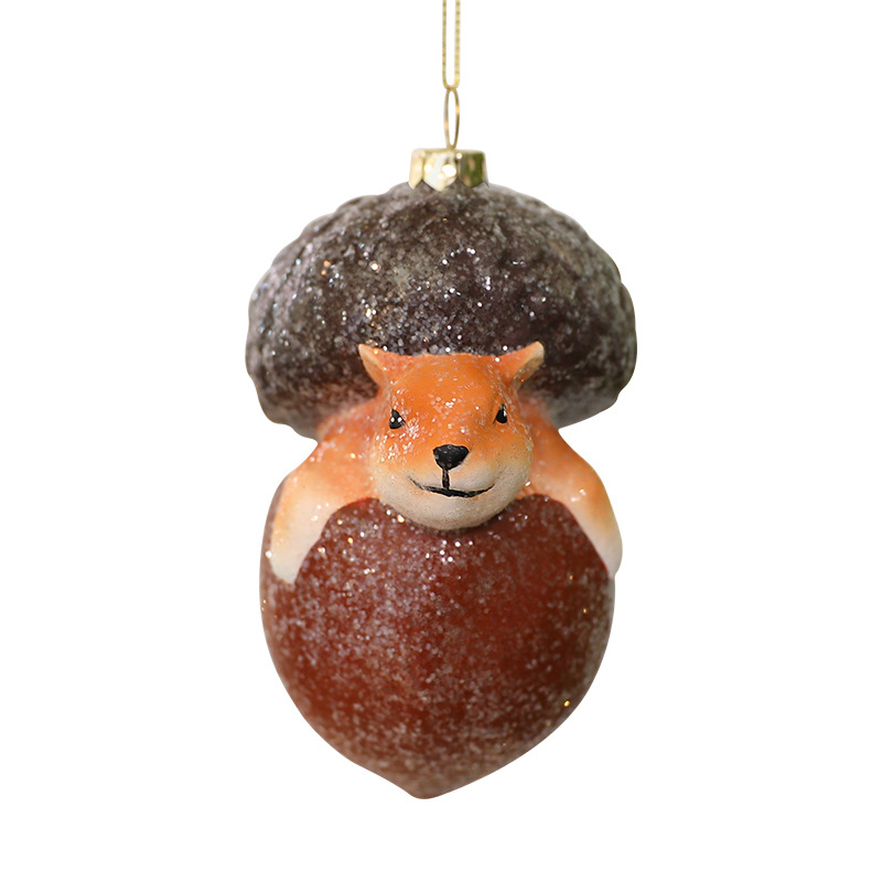 Decoración de Árbol Navideño con Zorro y Erizo Irregular - Bola de Colgar para Navidad — imagen 6