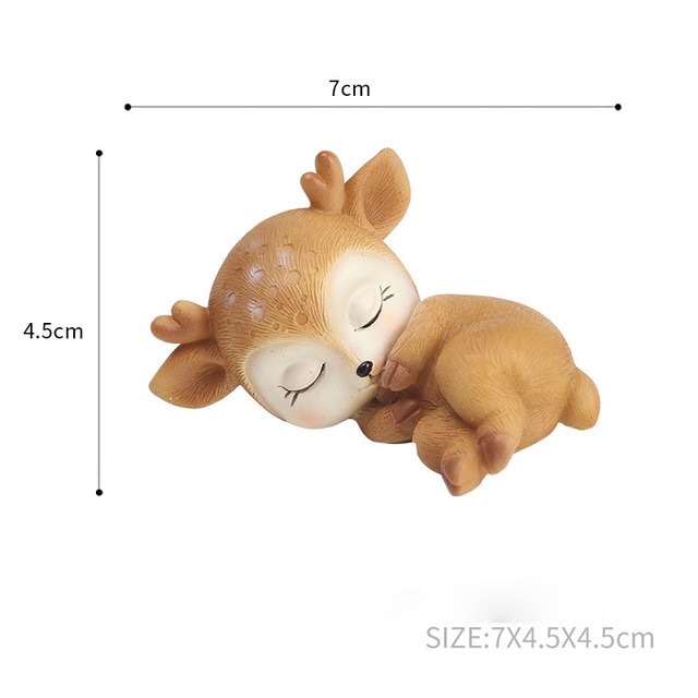 Resin Sleeping Baby Deer Mini 3D Elk Christmas Ornaments Cute Decor for Home Garden Car Xmas Party Table Decoration Kids Gift — image 9