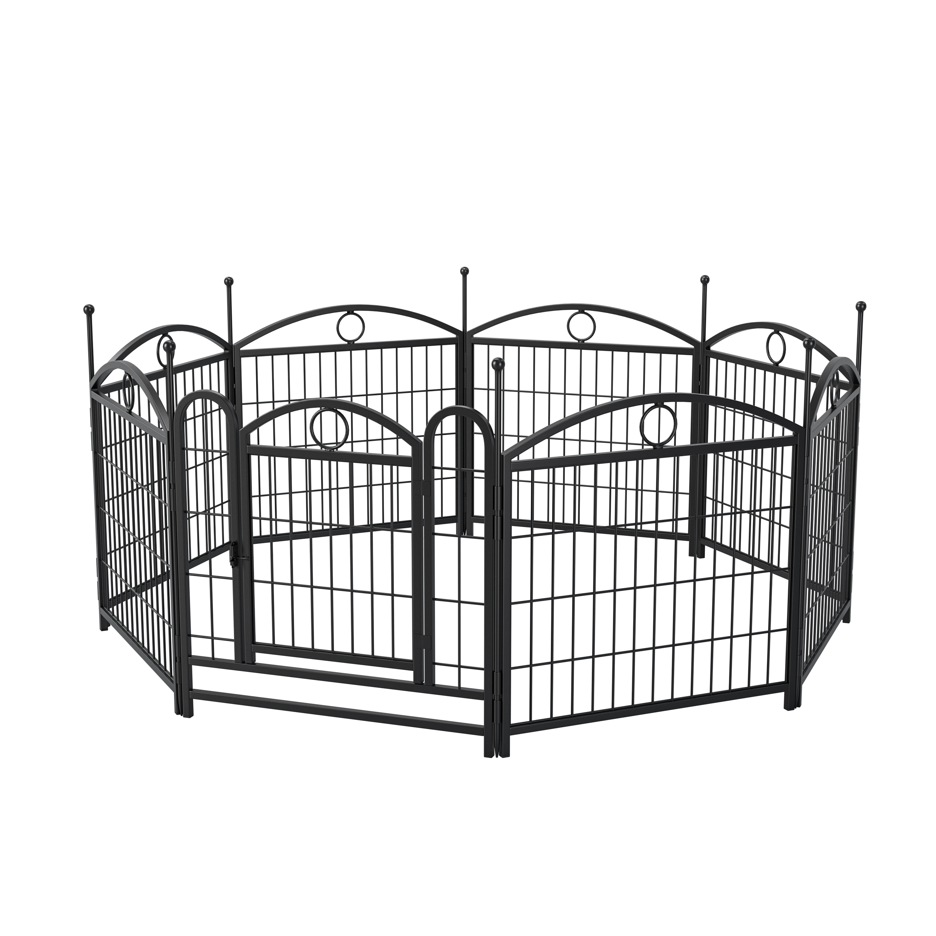 Dog Playpen Indoor 24 inch 8 Panels Metal Dog Pen Pet Dog Fence Outdoor Exercise Pen with Doors, Heavy Duty Dog Fence Puppy Pen for Large Medium Small Dogs Indoor Outdoor Foldable Pet Exercise Pen — image 20