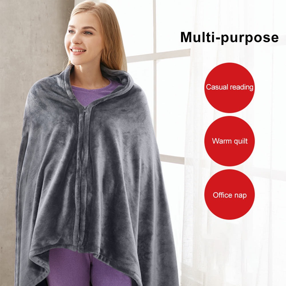 Electric Outer Shawl Blanket Coral Velvet Warm Wrap Cape Cloak USB Charging Heating Blanket Cold Insulation Blanket — image 6