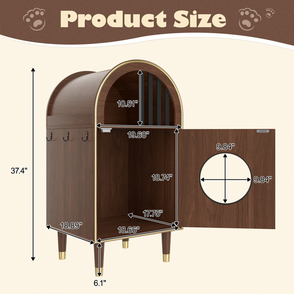 Caja de Arena para Gatos, Conexión 2 en 1: Casa y Cama para Dos Gatos con Refugio Cozino en Niveles, Decoración Moderna para Dormir con Acabado Espresso — imagen 10