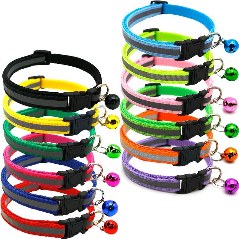 JK Pet Reflective Patch Collar Reflective Cat Dog Collar Bell Collar Pet Luminous Collar — image 1