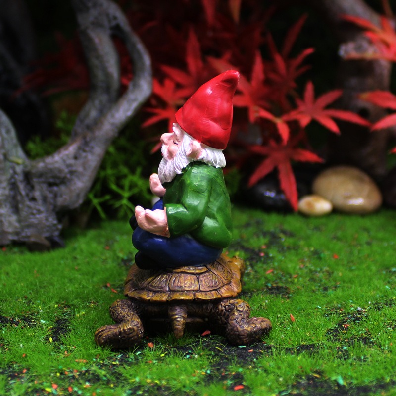 Decoración de paisaje miniatura en resina de tortuga zen sentada enano — imagen 2
