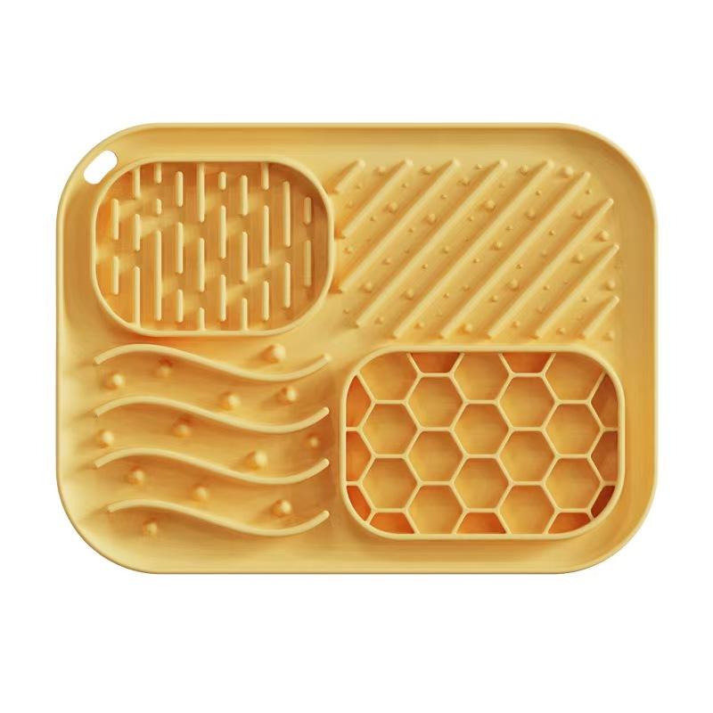 Silicone Pet Licking Mat, 4 Zones Slow Feeder Mat With Strong Suction Cups For Dogs & Cats, Anxiety Relief Lick Pad For Bathing, Grooming & Feeding — image 4