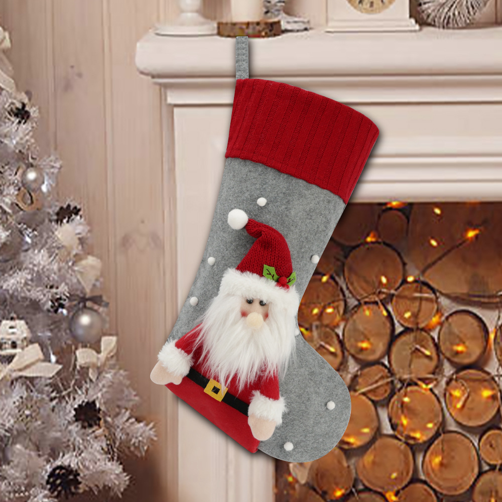 Holiday Socks Creative Cartoon Old Man Snowman Elk Decoration Gift Bag Christmas Home Decoration — image 5