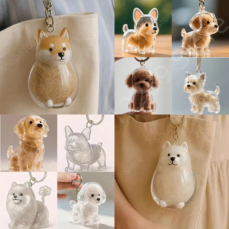 Caja de Almacenamiento para Pelo de Mascotas - Pendiente y Cadena de Clave para Automóvil Regalo de Amor Animal — imagen 1