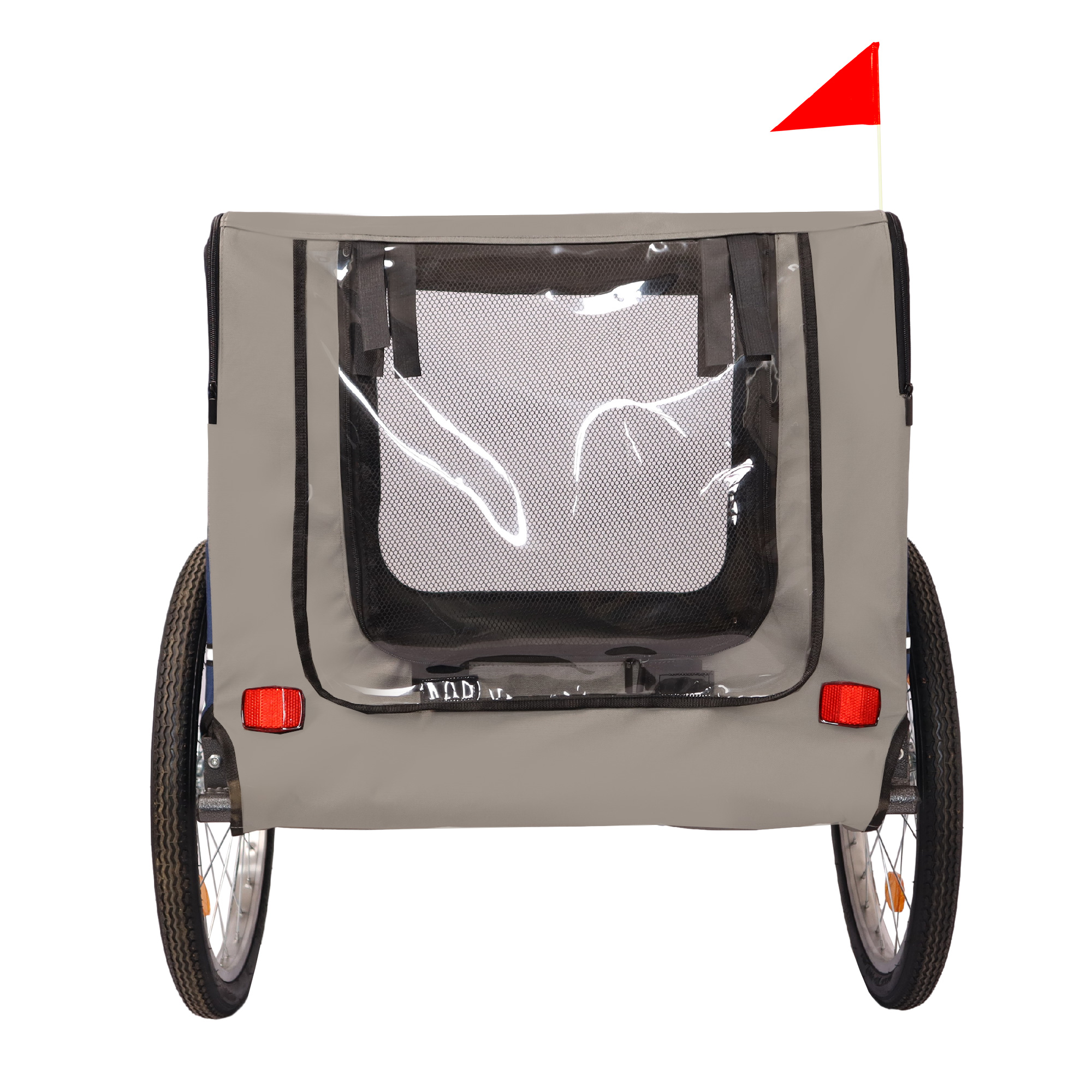 Dog Bike Trailer - Folding Pet Trailer Car For Bicycle, Folding Pet Carrier With 20 Inch Wheels, 2 Entrances, Safety Flag, Easy To Connect & Store — image 5