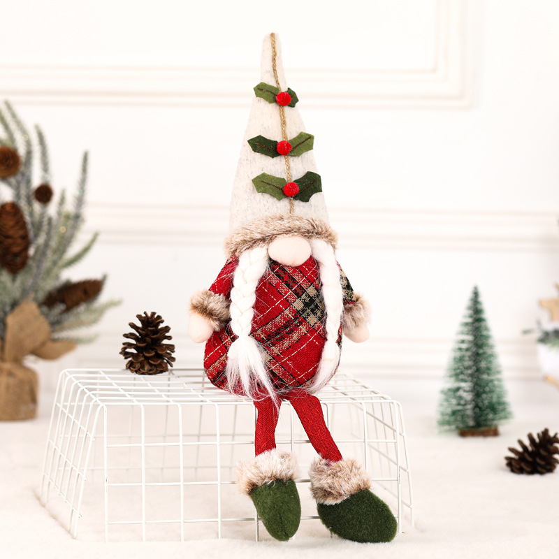 Christmas Reindeer Decorative Plush Doll with Hat, Cute Faceless Santa Claus Toy for Home Decoration — image 4