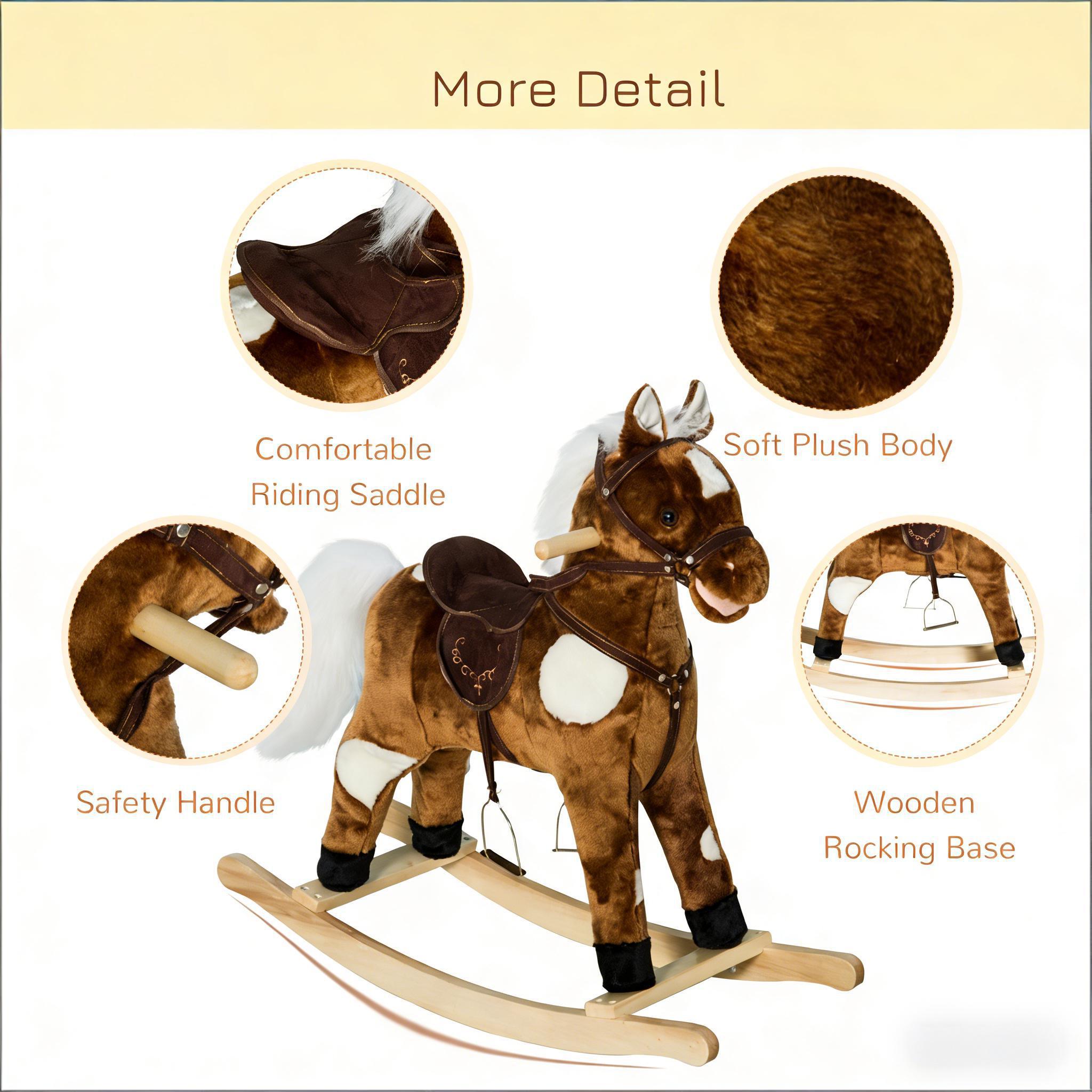 Caballo de Madera con Movimiento, Juguetes para Niños Plush — imagen 4