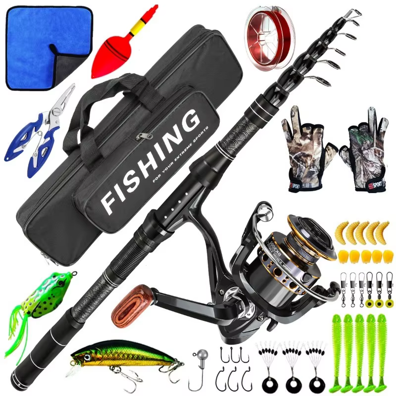 Carbon Fish Rod Accessories Combo Fishing Tools Equipment Diversification Telescopic Fish Rods Tackle Combos Fishing Supplies — image 1
