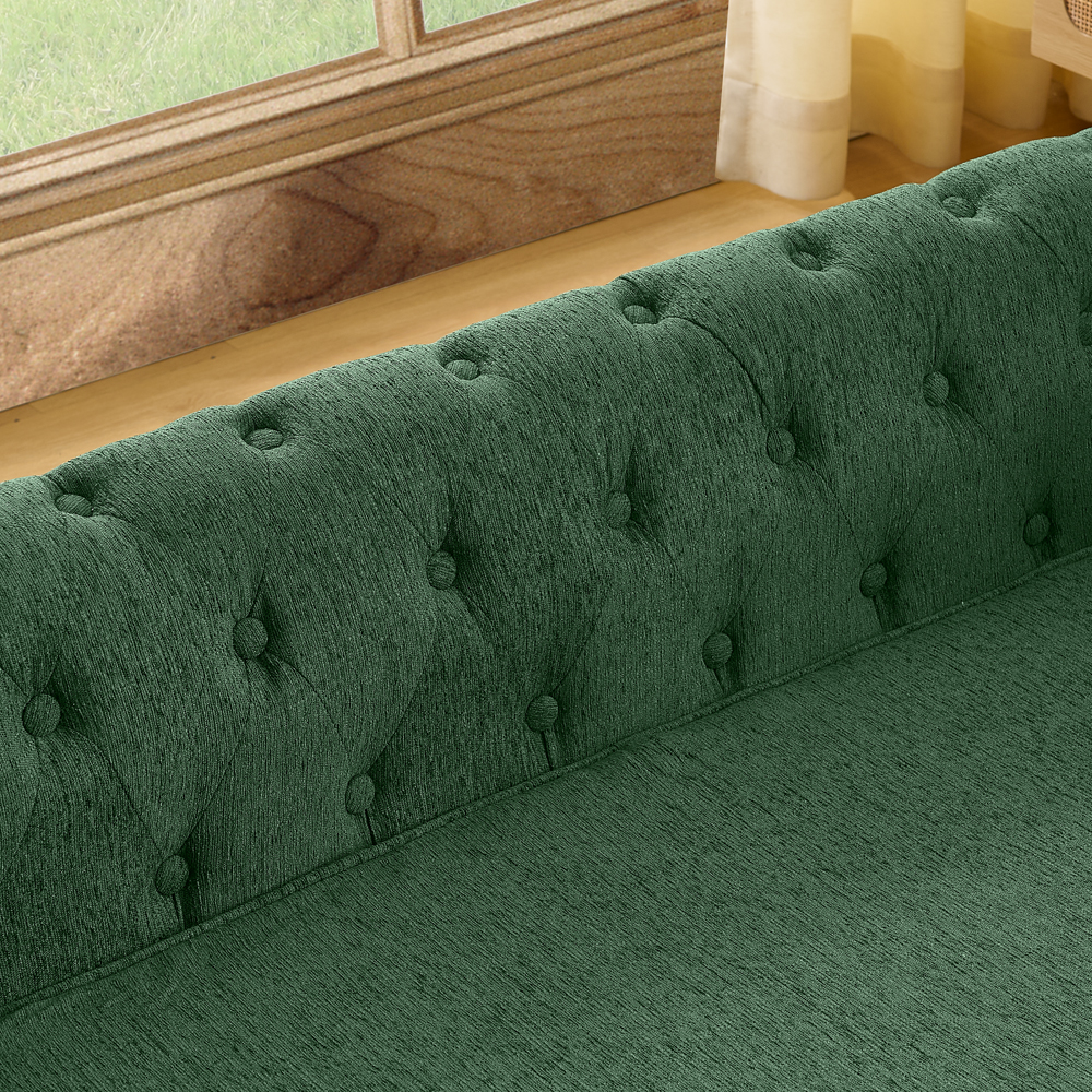 Sofá para Perros Grande y Oversized Rectangular: Camilla Durable Elevada con Muestras de Lino Moderno - OLIVE GREEN — imagen 5