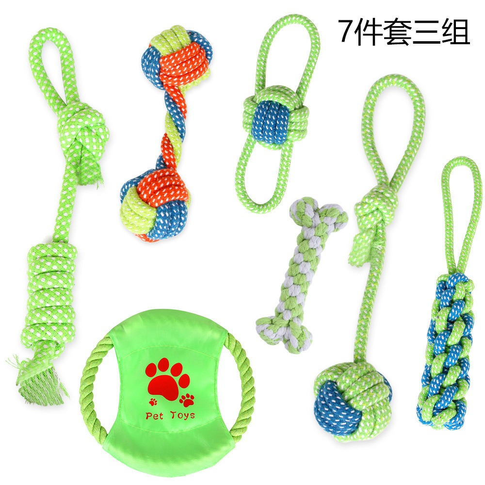 Juguetes para Mascotas - Conjunto de Cuerda de Algodón para Mordisqueo y Limpieza Dental Canina — imagen 8