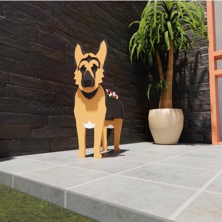New Supply Garden Art Decoration Dog Flower Pot Planter Cat Stand Flower Pot — image 8
