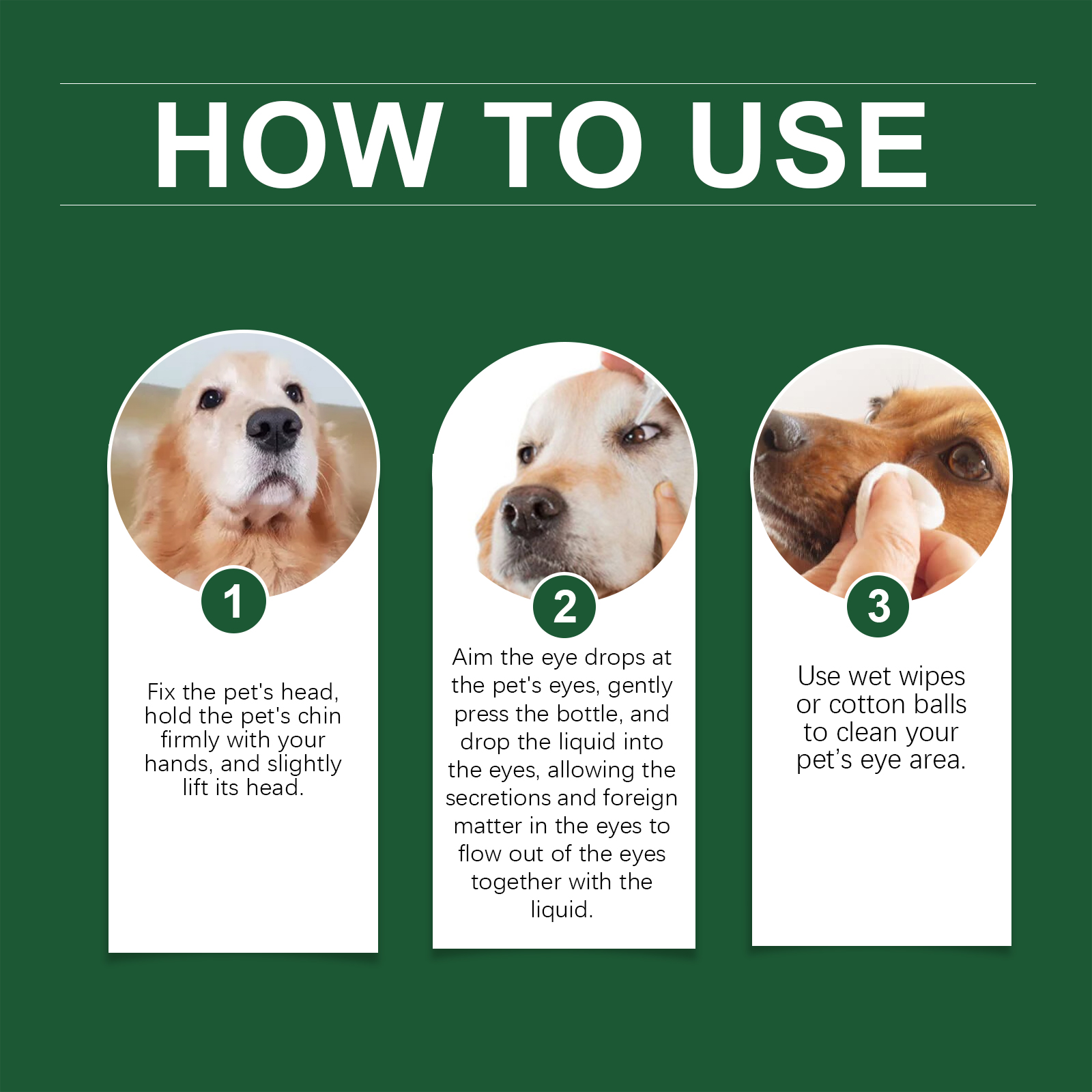Dog Cat Eye Drops, Gentle Eye Care With Sodium Hyaluronate & Vitamin E, Soothe Irritation, 60ml Pet Eye Cleaner — image 4