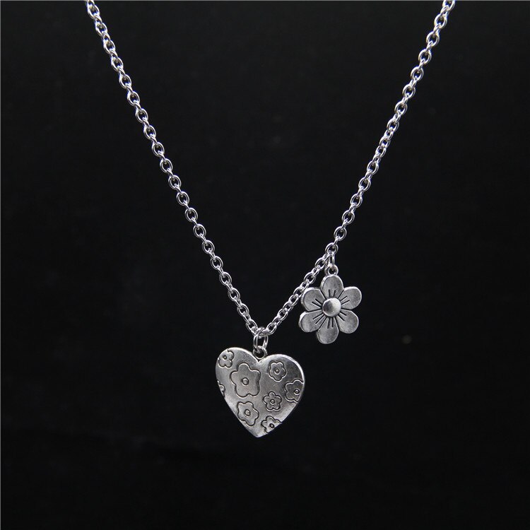 Punk Rock Flower Bear Heart Pendant Necklace Hip Hop Stainless Steel Jewelry Cool for Women Girl GiftsParty Nightclub Gifts — image 7