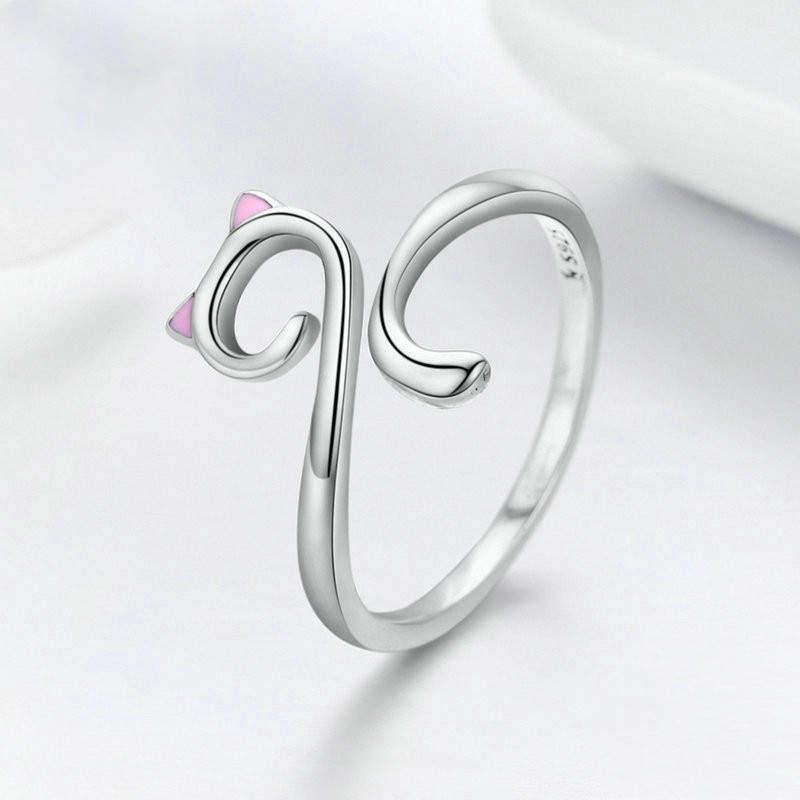 Anillo de Plata Sterling 925 con Amor para Gatos — imagen 3