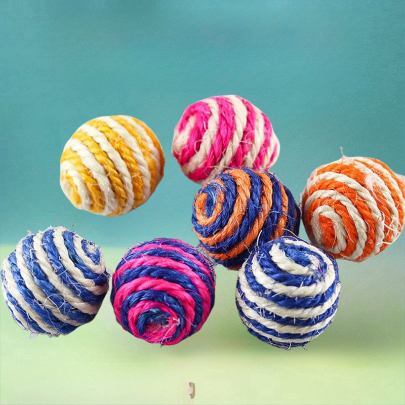 Feathered Sisal Ball Cat Toy for Self-Entertainment and Boredom Relief, Durable Cat Toy for Scratching and Biting — image 2