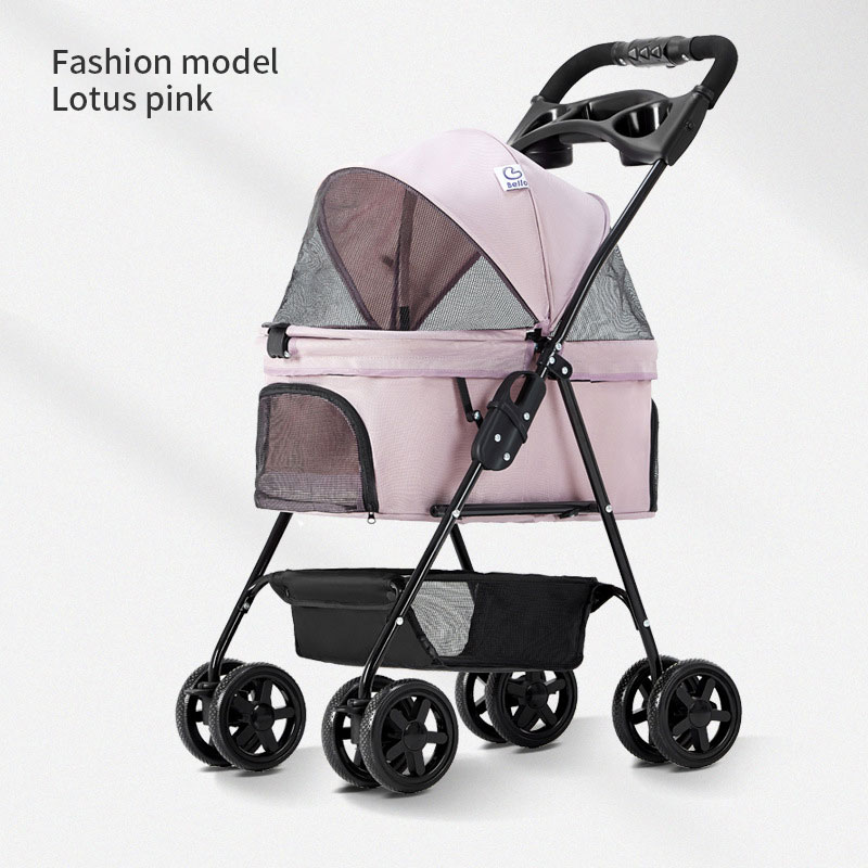 Pet Summer Cat Cart Light Dog Folding Pet Cart Four Wheeled Dog Travel — image 5