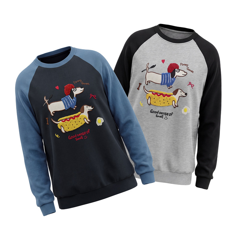 Cartoon sausage dog plush hoodie for women — image 4