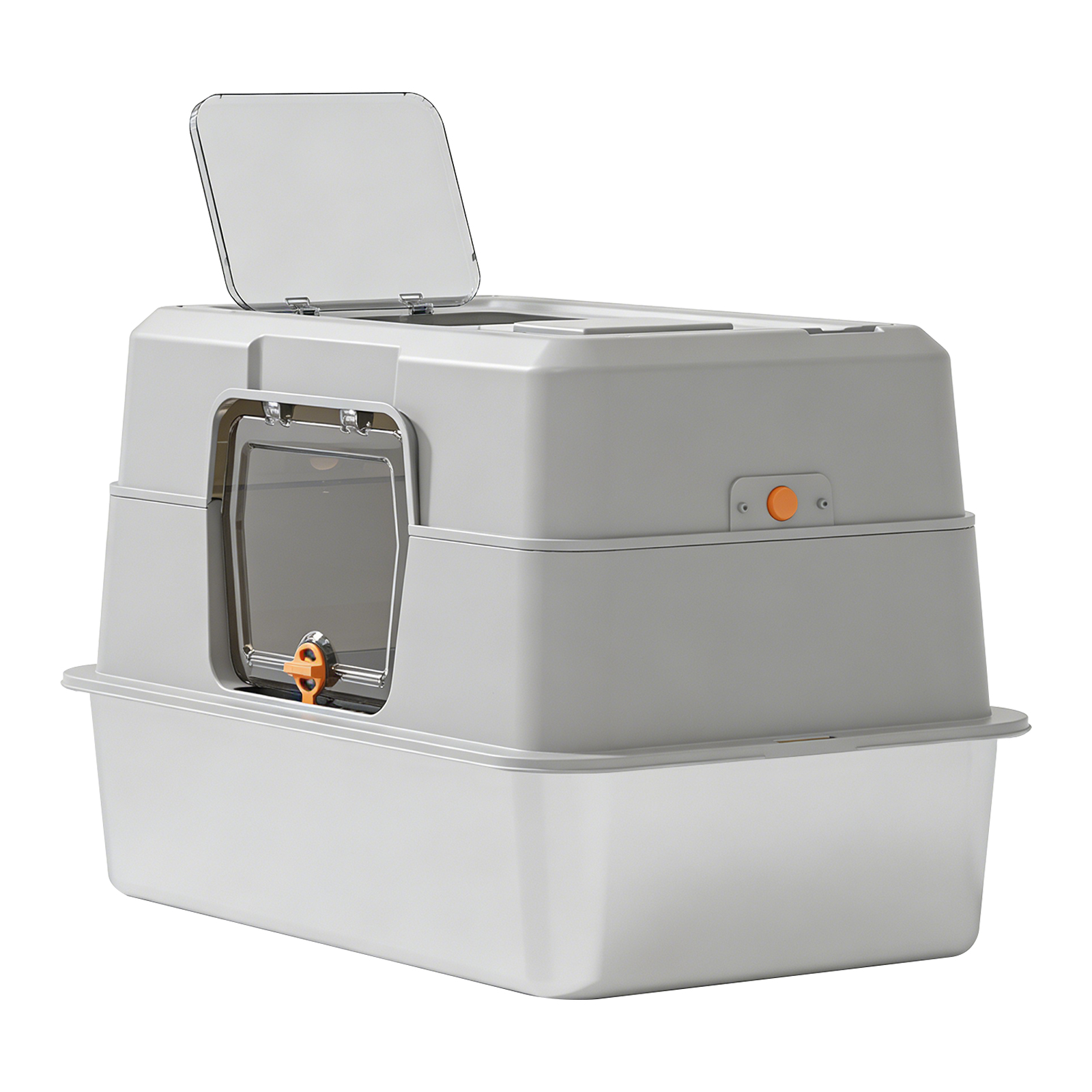 Fully Enclosed Stainless Steel Cat Litter Box — imagen 4