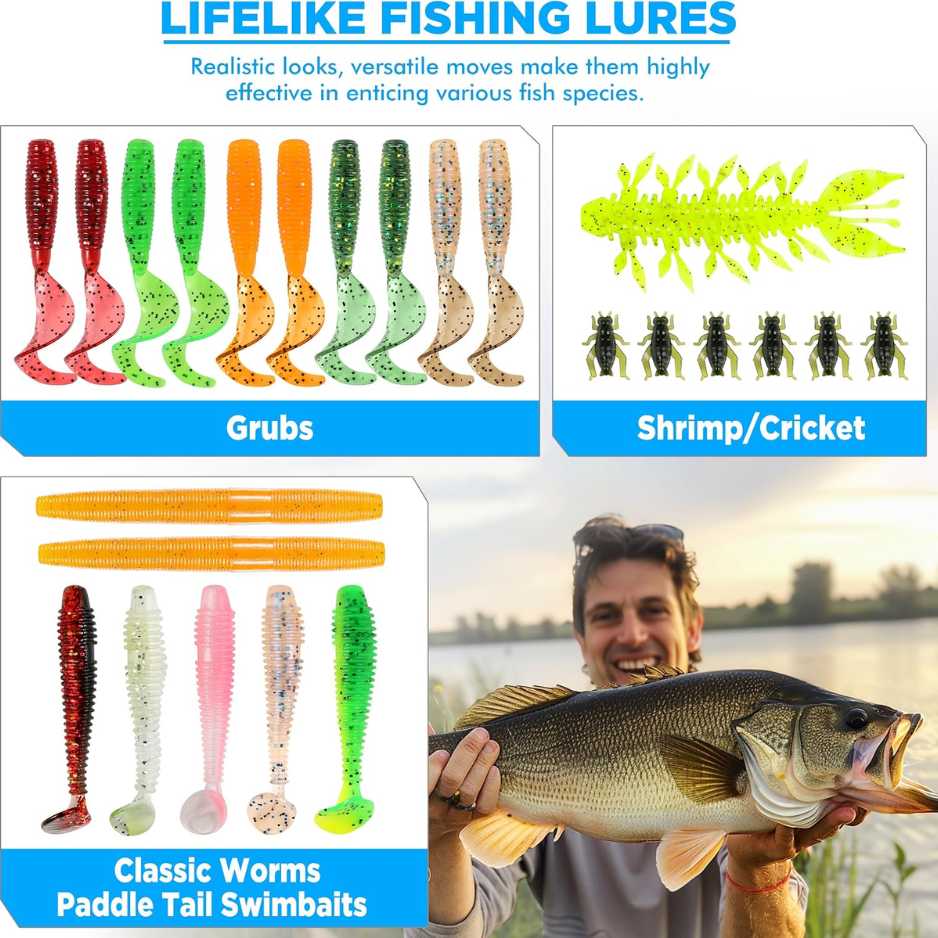 137Pcs Fishing Lure Kit With Tackle Box, Crankbaits, Hooks, Weights & Accessories — image 4