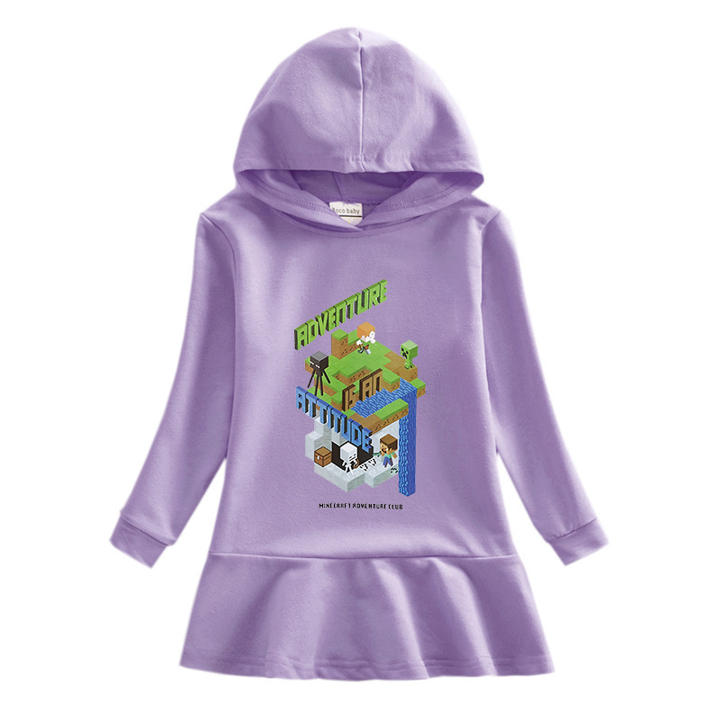 Girls' butterfly hooded sweatshirt dress — image 5