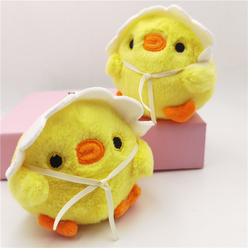 Cute Little Yellow Chicken Plush Toy Mini Bag Pendiente Clave — imagen 2