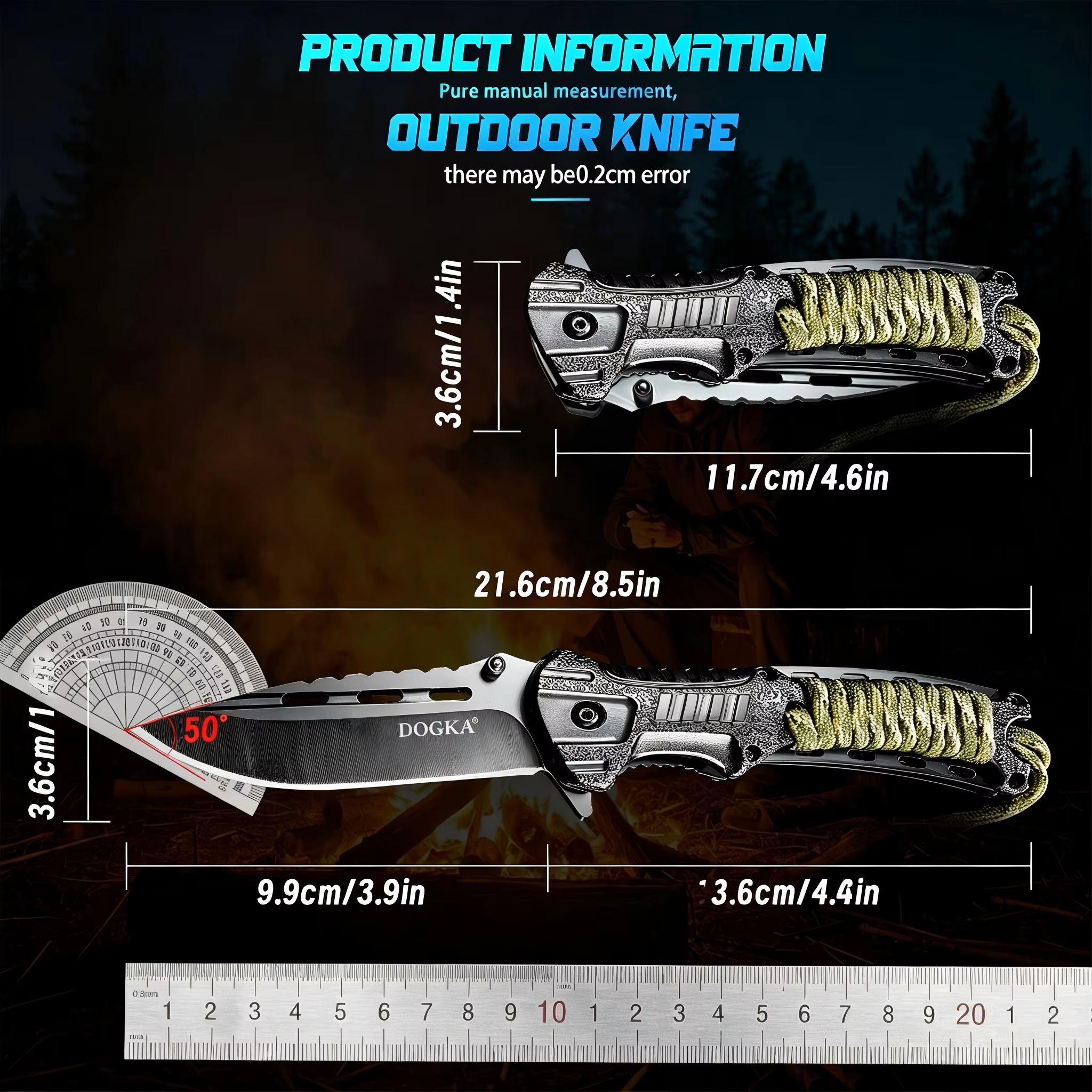 Men's Multi-Functional Folding Knife with Rope for Outdoor Camping Hunting Exploration Fishing - Valentine's Day Gift — image 5