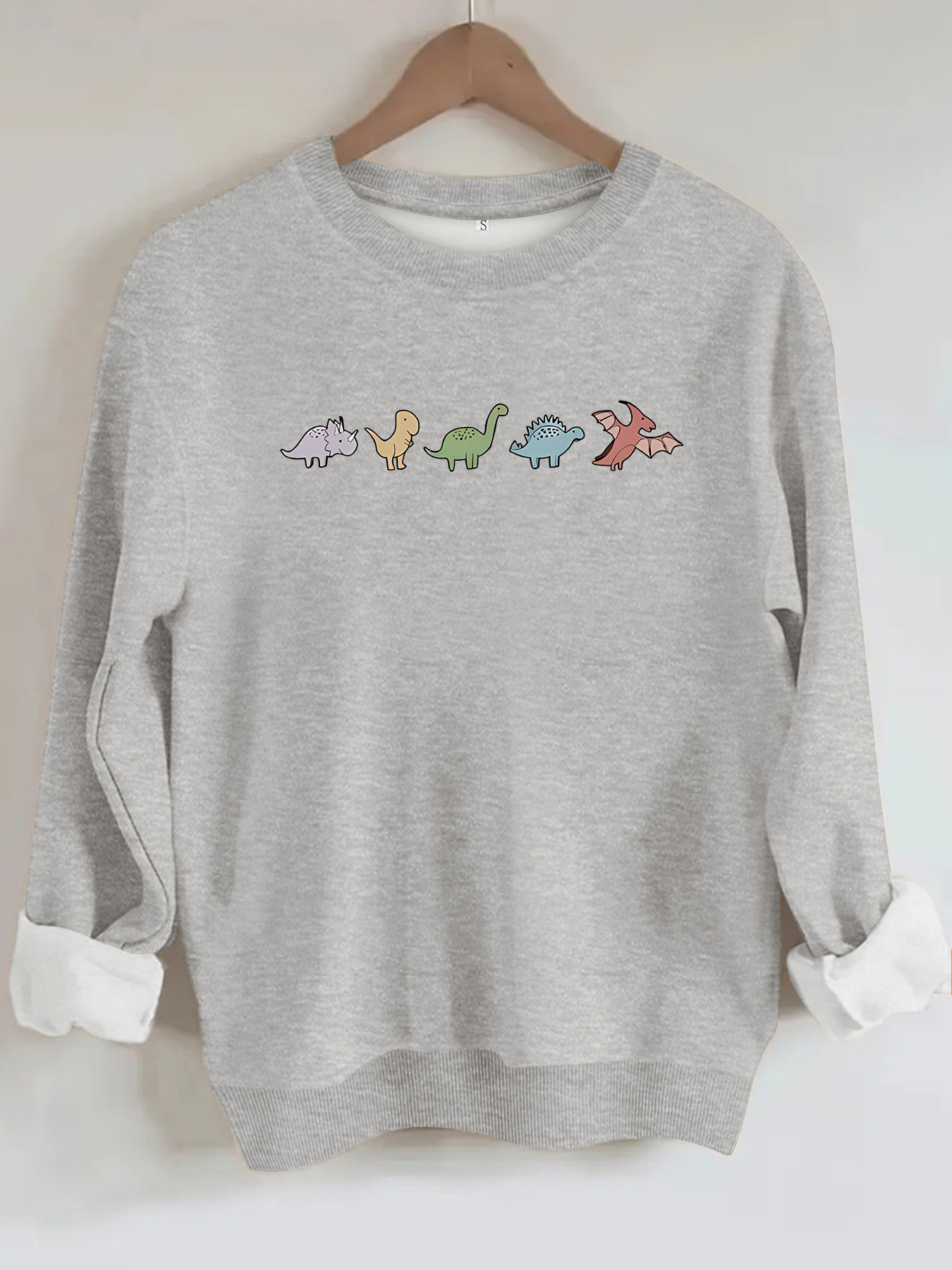 Dinosaur printed fleece hoodie for women — image 11