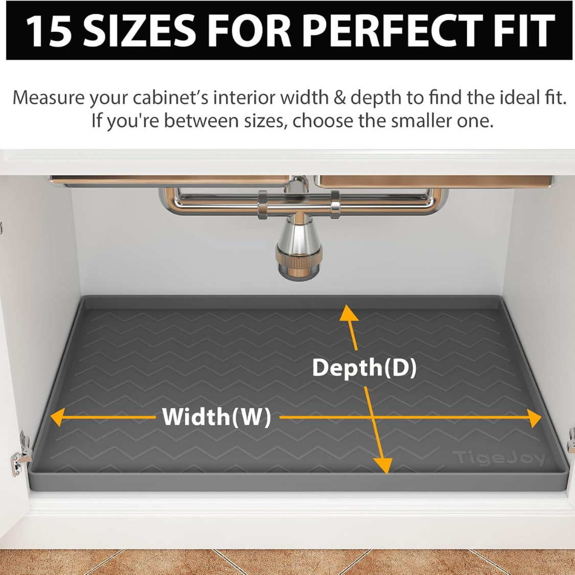 Under Sink Mats For Kitchen Waterproof, Leak-Proof Silicone Mat Sink Protector And Cabinet Liner, Kitchen Essentials Organizer And Storage, Boot Or Shoe Tray, Pet Feeding Mat — image 6